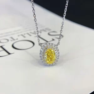 18K Gold Lab-Grown Yellow Diamond Necklace — 1.08 ct — view 1