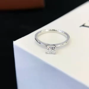 18K Gold Princess-Cut Lab-Grown Diamond Ring — 0.52 ct — view 1