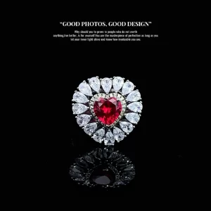 925 Sterling Silver Heart Colored Gemstone Ring — view 1