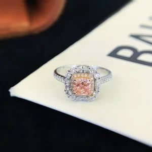 18K Gold Lab-Grown Pink Diamond Ring — 0.73 ct — view 1