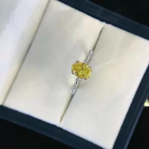 18K Gold Lab-Grown Yellow Diamond Ring — 1.17 ct — view 1