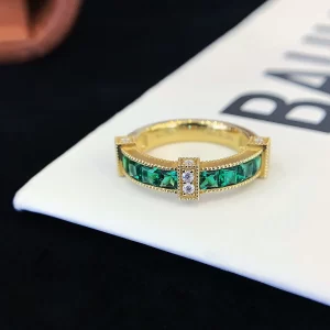 18K Gold Lab-Grown Emerald Band — 1.08 ct — view 1