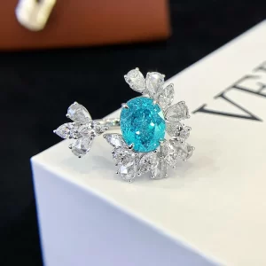9K Gold Lab-Grown Colored Gemstone Ring — 7.095 ct — view 1