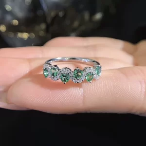 18K Gold Lab-Grown Emerald Ring — 0.55 ct — view 1