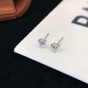 18K Gold Heart Lab-Grown Diamond Stud Earrings — 0.44 ct — view 1