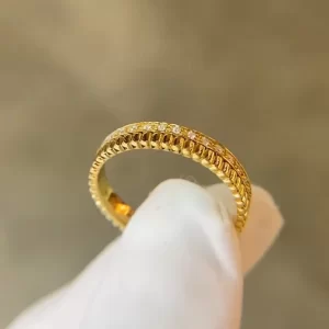 18K Gold Moissanite Ring — 0.21 ct — view 1