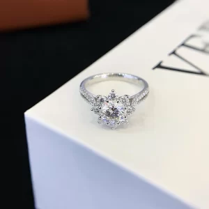 18K Gold Moissanite Ring — 1.0 ct — view 1