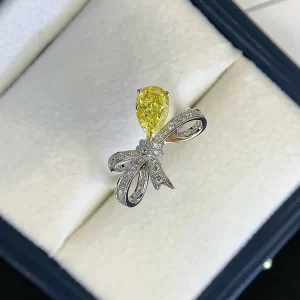 18K Gold Lab-Grown Yellow Diamond Ring — 1.1 ct — view 1