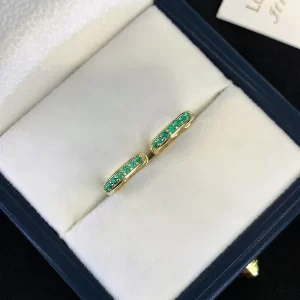 18K Gold Lab-Grown Emerald Earrings — 0.17 ct — view 1