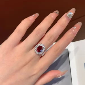 18K Gold Lab-Grown Ruby Ring — 2.4 ct — view 1