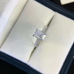 18K Gold Moissanite Ring — 2 ct — view 1