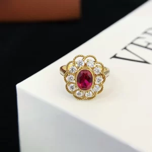 18K Gold Lab-Grown Ruby Ring — 0.95 ct — view 1