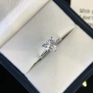 18K Gold Moissanite Ring — 2 ct — view 1