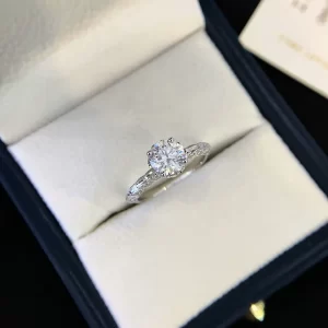18K Gold Moissanite Ring — 1 ct — view 1