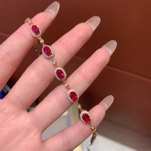18K Gold Lab-Grown Ruby Bracelet — 2.77 ct — view 1