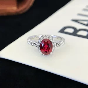 18K Gold Lab-Grown Ruby Ring — 1.6 ct — view 1