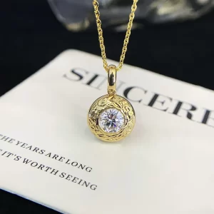 18K Gold Lab-Grown Diamond Pendant — 1 ct — view 1