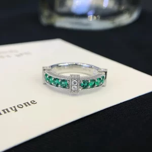 18K Gold Lab-Grown Emerald Ring — 0.47 ct — view 1
