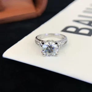 18K Gold Moissanite Ring — 2 ct — view 1