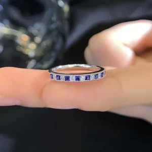 18K Gold Lab-Grown Sapphire Band — 0.21 ct — view 1