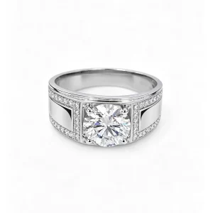 18K Gold Moissanite Ring — 2.00 ct — view 1
