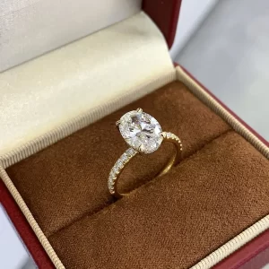 18K Gold Oval Lab-Grown Diamond Ring — 3.070 ct — view 1