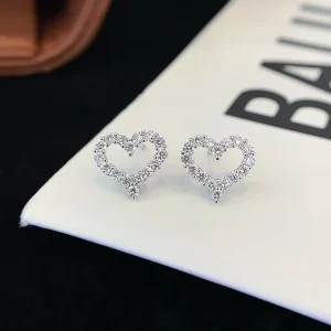 18K Gold Heart Lab-Grown Diamond Stud Earrings — 0.53 ct — view 1