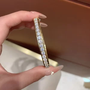 18K Gold Moissanite Bangle — 6.3 ct — view 1