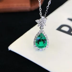 18K Gold Lab-Grown Emerald Pendant — 1.82 ct — view 1